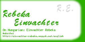 rebeka einvachter business card